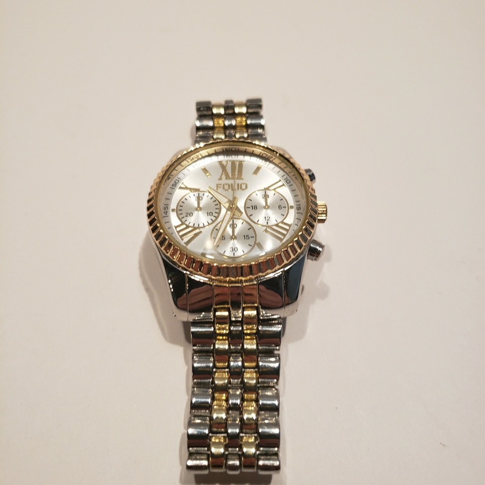 Mens Silver Folio Watch